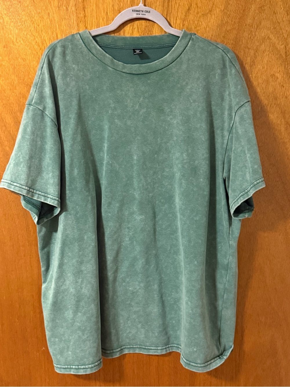 SHEIN Washed Sage Green Relaxed Crew Neck Tee